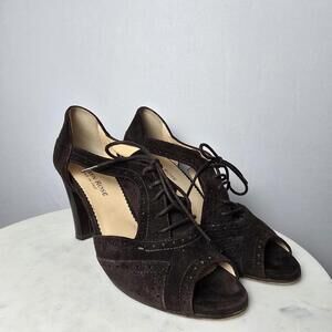 Taryn Rose Black Italian Lace-Up Heels